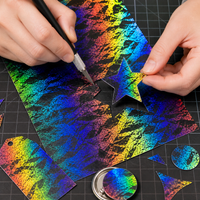 Laser Patterned Metallic Cardstock - Cloud Texture Gold Silver PET Mirror Paper for Crafts and Decoration