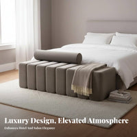 Multi-Functional End-of-Bed Bench Multipurpose Design Wavy Seat Ottoman Modern Aesthetic Long Stool Soft Upholstery for Homeowners, Interior Designers, Business Owners, salon, Reception Area, Living Room, Entrypath