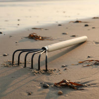 2 Pieces Metal Head Clam Rake Net Basket Beach Digging Rake Beachcombing Outdoor Tool Sturdy for Tidal Flat, Shoreline