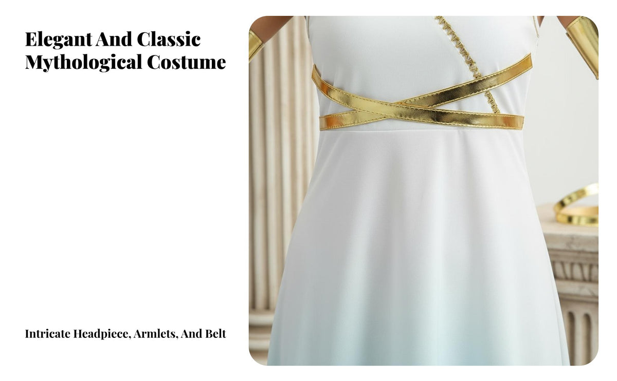 Greek Deity Costume Elegant Design Greek Deity Dress Regal Appearance Ancient Greek Empress Outfit for Women, Adults, Halloween