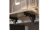 2 Pieces Under Desk Keyboard Tray Support Bracket Adjustable Desk Bracket with Clamp Heavy-Duty Tray for Telecommuters