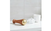 Brass Massage Stick with Wooden Handle Handheld Massager Manual for Home, Travel