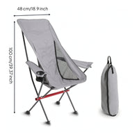 Folding Camp Chair Portable High-Back Chair with Armrests Lightweight Furniture for Campers, Anglers, Camping, Fishing, Beach
