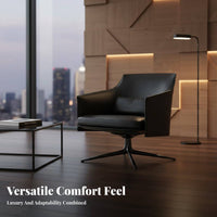 Minimalist Design Upholstered rotating Armchair Luxury Feel Lounge Chair Ergonomic Backrest Indoor Seating Plush Padding for Office Professionals, Homeowners, Interior Designers, Living Room, Reception Area, Bedroom, perusing corner