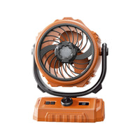 Rugged Camping Fan with Power Bank Rechargeable Portable Fan with Light Compact Battery Operated for Tents