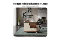 C-Shaped Rolling Table Minimalist Design Rolling C-Shaped Stand Rounded Corners Multi-Level Storage for Living Room