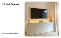 Space-Saving Floating Media Console Modern Aesthetic Floating TV Shelf Minimalist Design Entertainment Console Solid Wood Central Core for Apartment Dwellers, Homeowners, Interior Designers, Living Room, Home Theater, Bedroom, Entryway