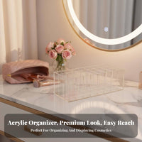24 Compartment Lipstick Organizer Space-Saving 24 Compartment Lipstick Holder Clear Acrylic Lip Balm Holder Sturdy Construction