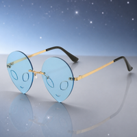 Halloween Novelty Rimless Sunglasses for Parties and Street Style