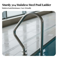 Stainless Steel Pool Handrail Rustproof Swimming Pool Stair Rail Stainless Steel Grab Bar for Adults, Seniors, Water Park, Spa