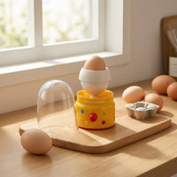 Hand-Powered Egg Shaker with Clear Dome Easy to Use Egg Shaker Compact Yolk Blender Child-Friendly for Home Cooks, Families, Breakfast Prep