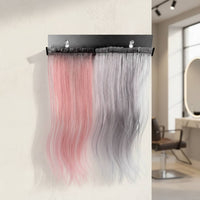 Wall Mounted Hairpiece Holder Rack Sturdy Metal Construction Hair Weft Styling Effortless Setup to Install for Barbershop