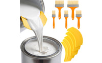 10 Pieces Orange-Handled Paint Brush and Pour Spout Set Labeled Sizes Paint Can Spout Set Yellow Painting Tools Curved