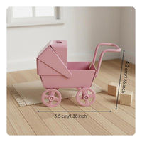 1:12 Scale Infant Carriage Realistic Detail 1:12 Scale Doll Pram Smooth Polished Metal Doll Carriage for Dioramas