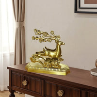 Decorative Brass Tissue Holder Gold-Toned Deer Tissue Holder Freestanding Decor Sculpted for Living Room, Entryway, Desk