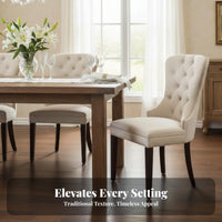 French Country design Tufted Highspine Dining Chair sturdy Wood Legs Seating Furniture 500 Lbs Weight Capacity for Restaurant Owners, Interior Designers, Bedroom, Living Room, Home Office, Kitchen