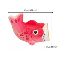2 Pieces Modern Simple Design Desktop Koi Sculpture Good Luck Charm Wooden Koi Figurine Solid Wood for Couples, Office, Bookshelf