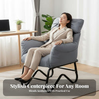 Foldable Adjustable Floor Lounger 180-Degree Recline Lounge Chair Converts to Bed Recliner Padded Cushion for Office Workers, Students, Brief Restping, Living Room, Bedroom, Reading