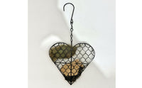 Heart-Shaped Hanging Bird Nesting Material Holder Decorative Hanging Bird Nester Sturdy Nesting Holder with Hook Rust-Proof for Wild Birds, Garden, Backyard, Patio