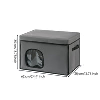 Light Gray Collapsible Pet House Transparent Panel Indoor Pet Shelter Padded Top Foldable Feline Shelter Textile-Covered