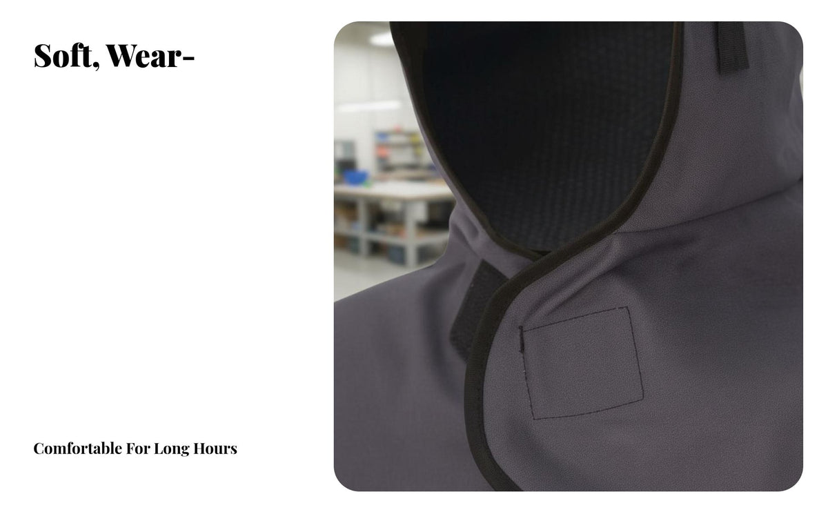 Retardant Welder's Head Cover Material Welder's Head Cover Customizable Fit Welder's Head and Shoulder Cover for Welders, Industrial Workers