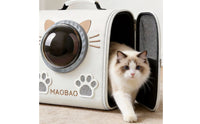 Cat Backpack Carrier Mesh Ventilation Clear Dome Pet Backpack Space Capsule Cat Carrier Structured Top Handle
