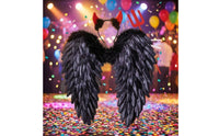 Black Feather Feathered Attachments Layered Feathers Pointed Headpiece Headband Easy to Wear Three Tined Prop