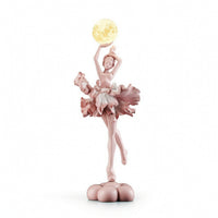 Ballerina Figurine with Glowing Sphere Elegant Ballerina Statue with Light Ballet Girl Figurine Decorative for Dance Lovers