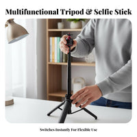 Extendable Tripod Selfie Foldable Selfie Tripod Aluminum Alloy Telescopic Camera Stand for Vloggers, Live Streamers, Selfies, Group Photos