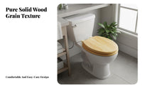 Long-Lasting Solid Wood Toilet Seat Waterproof Thickened Wood Toilet Seat Anti-Corrosive Bathroom Hardware for Homeowners, Adults, Restroom, Home