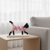 Cat Figurine Abstract Cat Statue Modern Tabletop Ornament for Art Lovers