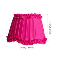 Pleated Ruffled Lampshade Gauzy-Like Pink Textile Lampshade Easy to Install Home Decor