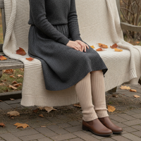 Knitted Leg Warmers for Women, Mid-Calf Winter Warmers, Solid Color Ribbed Knit Boot Cuffs