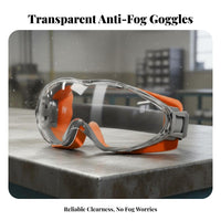 Anti-Fog Safety Goggles Crystal Clear Vision Shock Resistant Goggles Workplace Safeguarding Ocular Wear Full Sealant Design