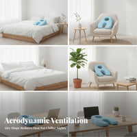 Contoured Memory Foam Prone Pillow Open Design Prone Sleeping Headrest Rounded Edges