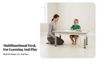 children's Drawing Table and Chairs Drawable Surface Kids Play Table Set Easy to Clean Height Adjustable Young Child Desk Set for Parents, Daycare