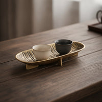 Oval Serving Tray Low-Profile Oval Display Tray Decorative for Refreshment Area