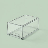 Cosmetic Organizer with Dust Cover, Stackable Drawer Style Acrylic Storage, Bedroom Vanity Organization for Skincare Lovers, Clear Desktop Box