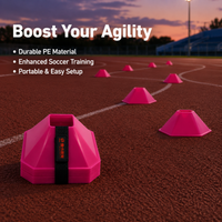 10-Pack Soccer Cones, Football Marker Cones for Agility, PE Sports Disc Cones with Carry Strap