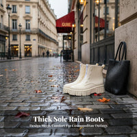 Elevated Rain Boots Non-Slip Sole Waterproof Jelly Boots Fashionable Women's Footwear