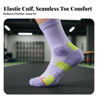 Anti-Odor Towel Bottom Running Socks Moisture Wicking Medium-Calf Sports Socks High Elasticity for Runners, Athletes
