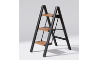 Step Ladder with Wide Pedals Reinforced Folding Step Ladder Compact Space-Saving for Homeowners, Kitchen, Pantry
