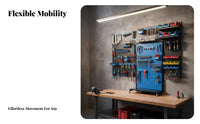 Pegboard Tool Organizer On Wheels Pegboard Tool Stand Heavy Duty for Mechanics, Professionals, Workshop, Auto Repair Shop, Warehouse