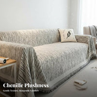 French Cream Design Sofa Throw Blanket Non-Stick Hair Tasseled Couch Cover Year-Round Use Home Textile Anti-Scratch for Homeowners, Families, Parents, Living Room, Bedroom