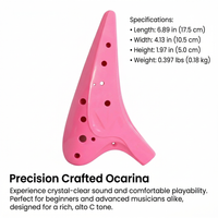 12 Hole Alto Ocarina Resin Drop Resistant, Musical Instrument for Music Lessons, Ergonomic Ocarina Hole Alto, Professionally Tuned Ocarina Gift