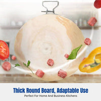 Round Hardwood Cutting Board, Thickened, Double-Sided, Home & Restaurant