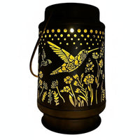 Waterproof Hummingbird Solar Lantern Warm Light Hummingbird Garden Lantern for Patio