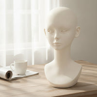 Mannequin Head Bust Mannequin Head with Shoulders Life-Size Face Model for Hair Stylists, Studio Photography
