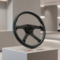 14-Inch Racing Steering Wheel 350mm Aftermarket Steering Wheel Three-Spoke Textured Grip for Car Enthusiasts, Drivers, Track Days