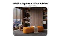 Light Luxury Cashew-Shaped Ottoman Curved Shape Upholstered Waiting Settee Minimalist Aesthetic Lobby Furniture Elegant design for Office Managers, Salon Owners, Interior Designers, Lounge Area, Bank, Barbershop